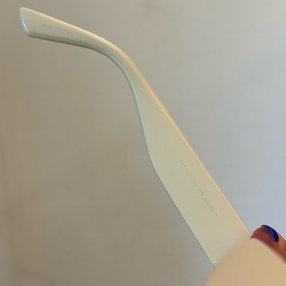 Blue Planet Unisex Cream Retro Brown Lens Taj Polarized Rectangle Sunglasses - Picture 11 of 15